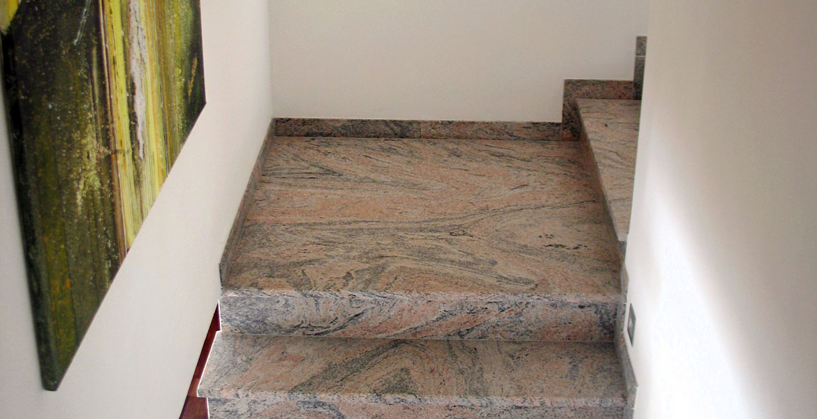 Tisch-/Bodenplatten Granit grau-rot